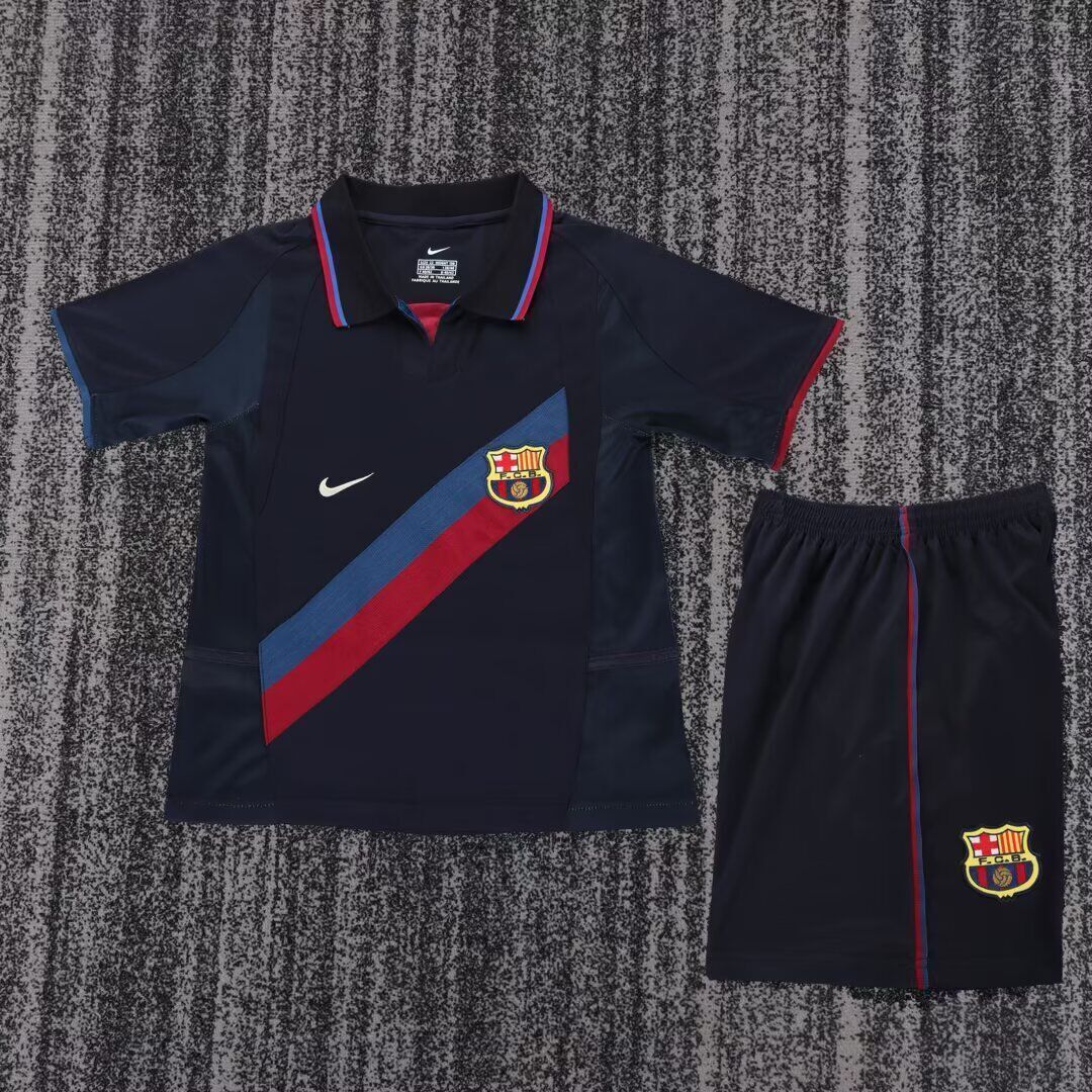 Kids-Barcelona 02/03 Third Black Soccer Jersey